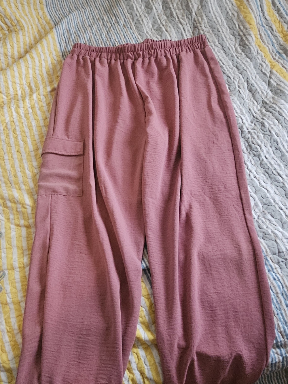 Como Vintage Dusty Rose Elastic Waist Pants